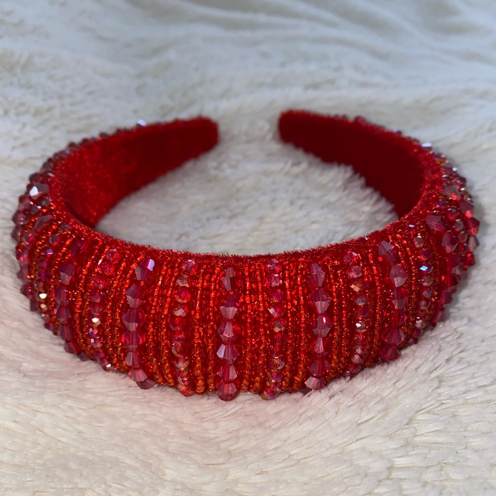 Red Rhinestone Headband - Picture 2 of 4